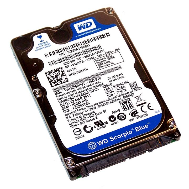 هارد دیسک اینترنال وسترن دیجیتال 320GBمدل WD3200BPVT